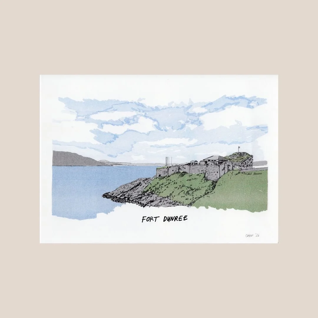 Fort Dunree Buncrana Risograph Print
