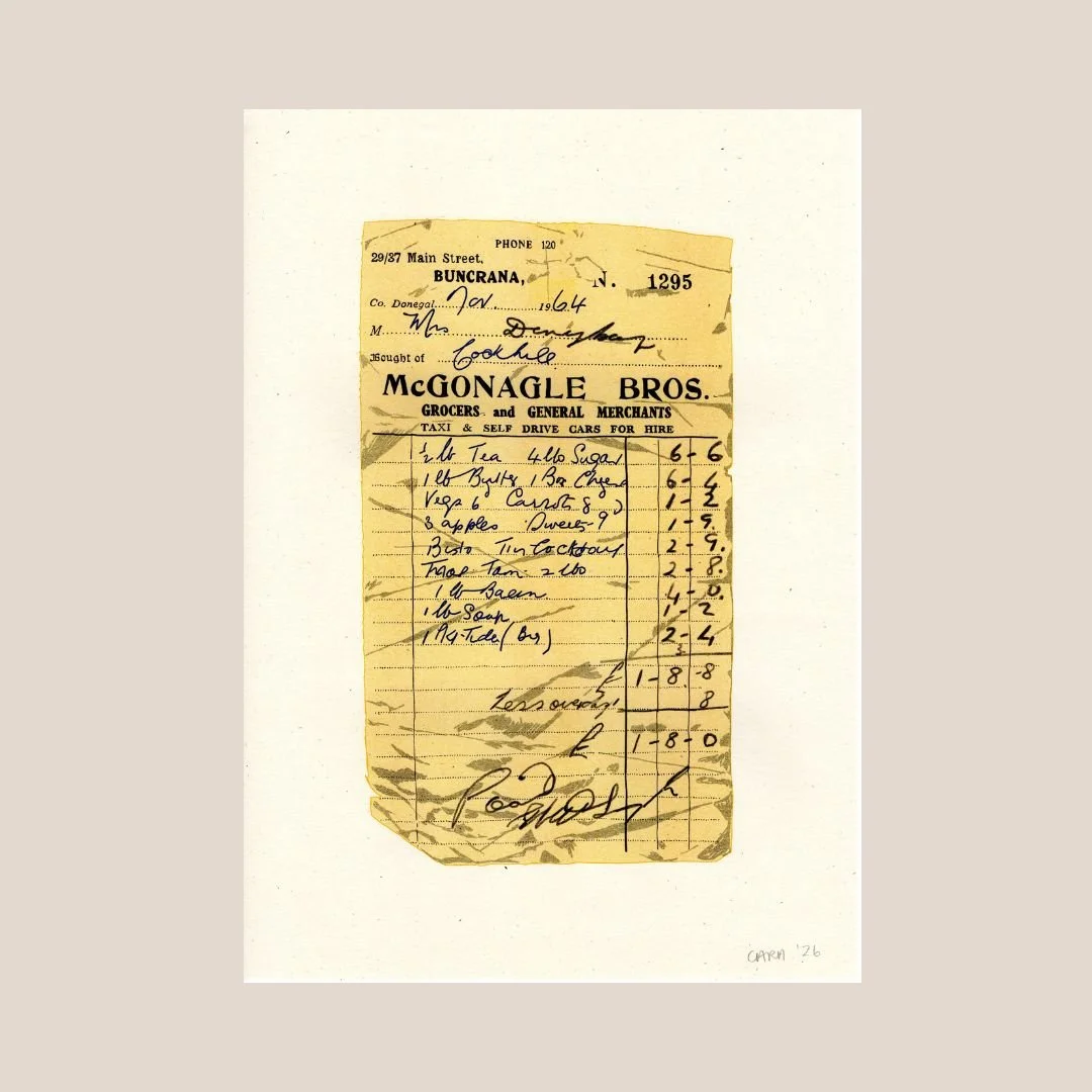 Granny's Shopping List, Nov 1964 - Risograph Print