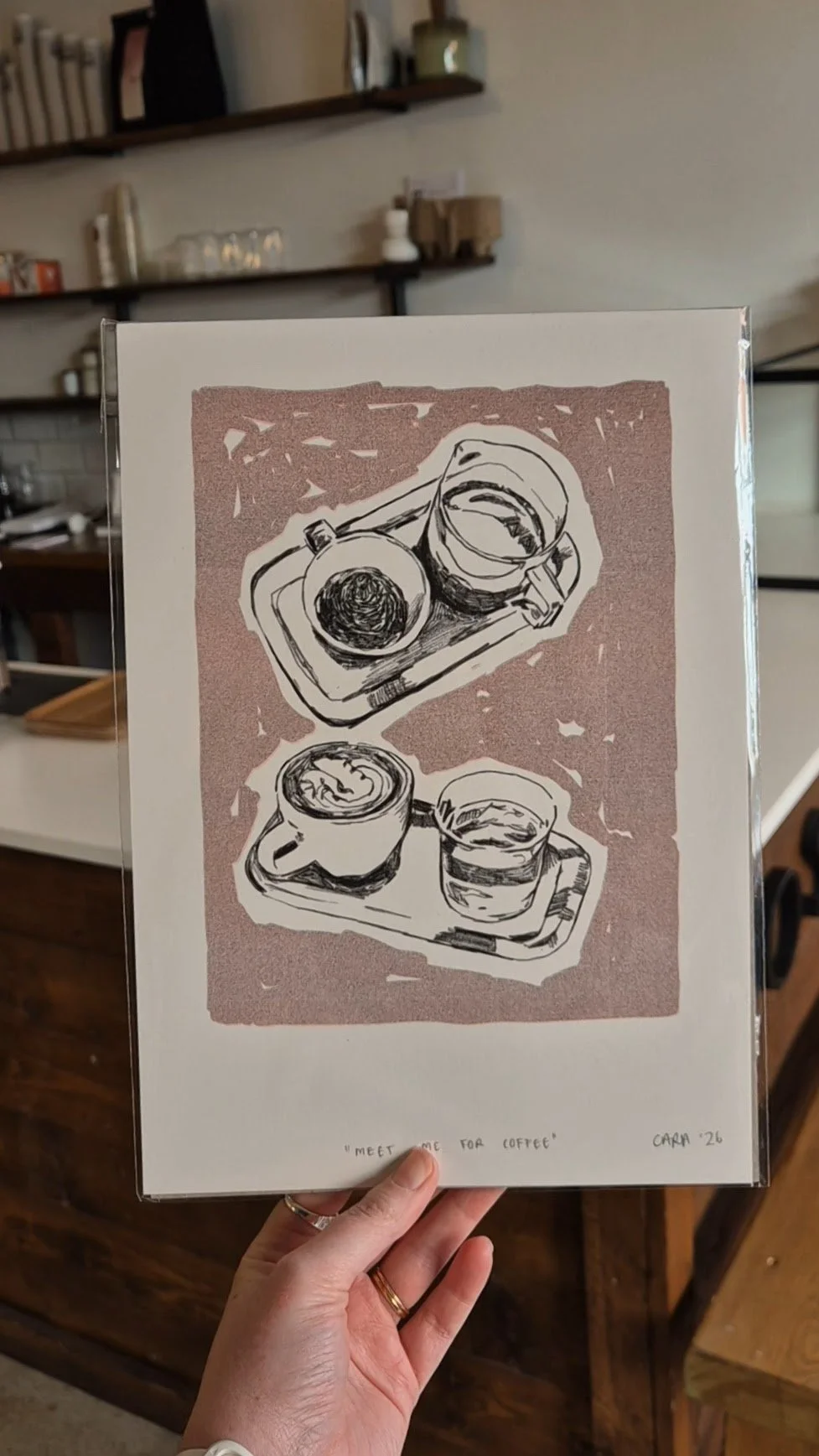 "Meet me for Coffee", A4 Risograph Print