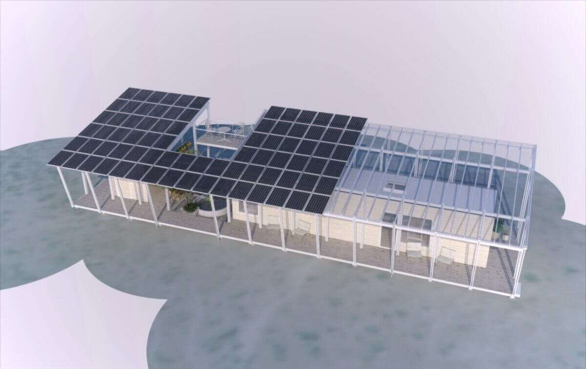 Green Battery House Roof View