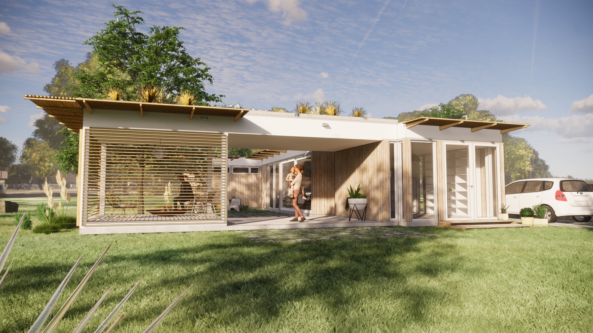 Courtyard Tiny House Exterior