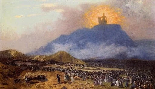 After the Exodus, God appeared before the Israelites on the summit of Mount Sinai. Artist: Jean-Léon GérômStudy all the quotes in Sacred Scriptures that have mountain in them and see what you can realize withinStudy this picture as an internal repre…
