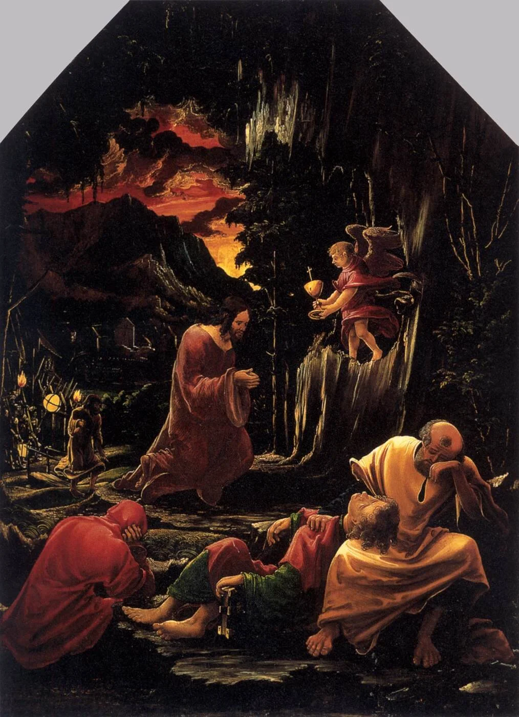 Notice the angel offering the Christ the cup of communion with Divine Love and Truth.