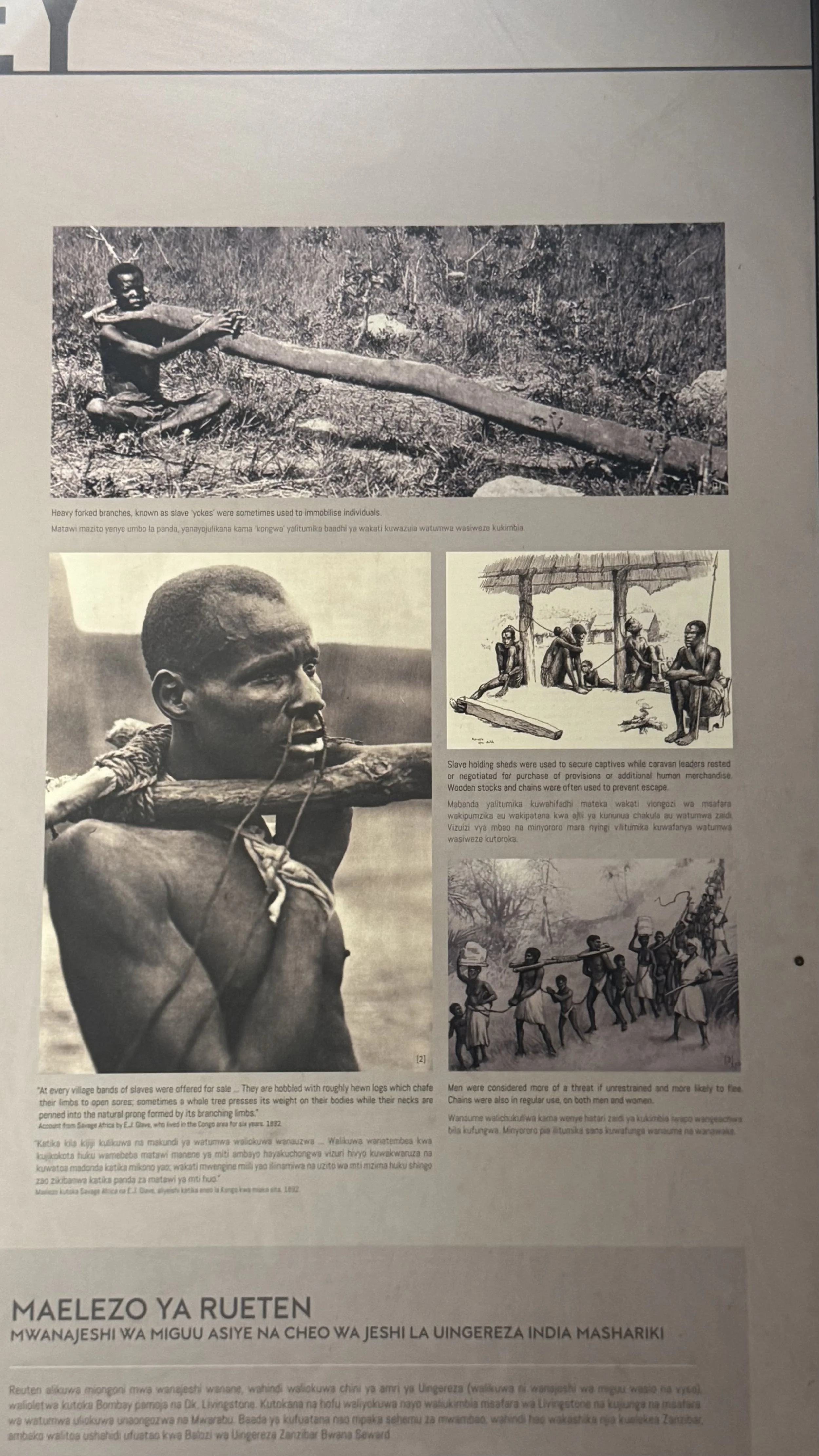 Slave trade museum exhibit, Stone Town