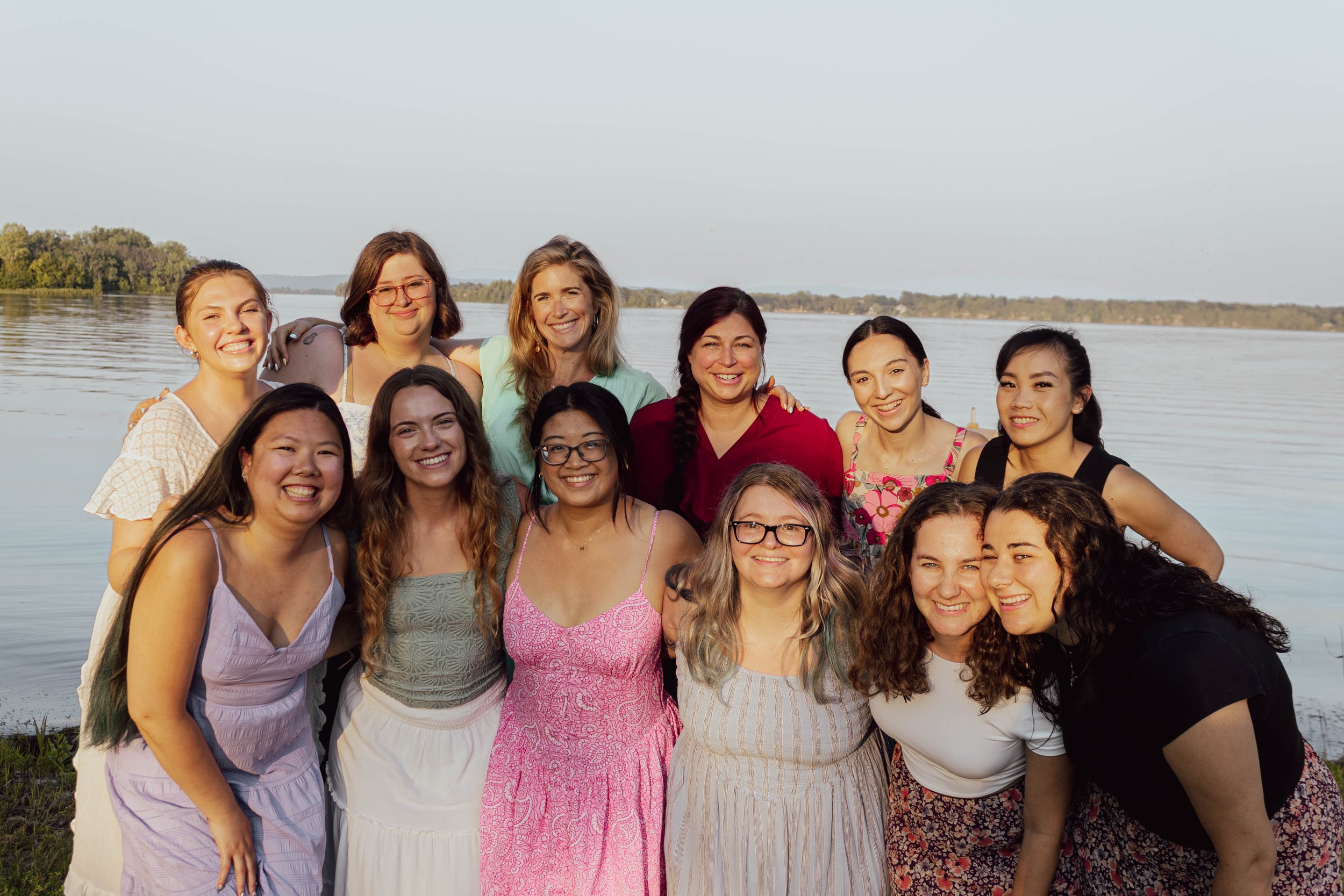 Our whole group dressed up glam on our final night