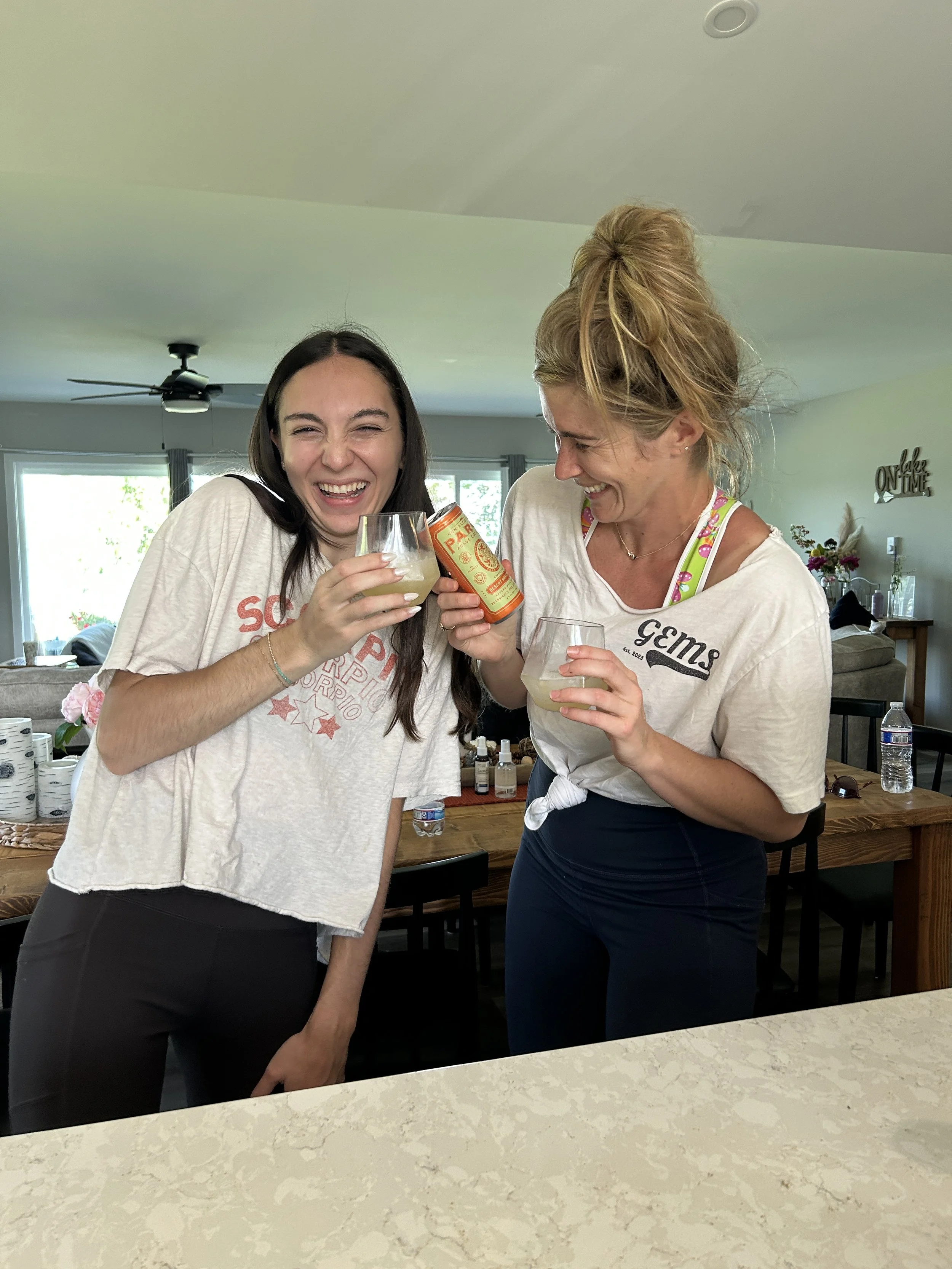 Lauren and Shannon leading our mocktails & popsicles workshop