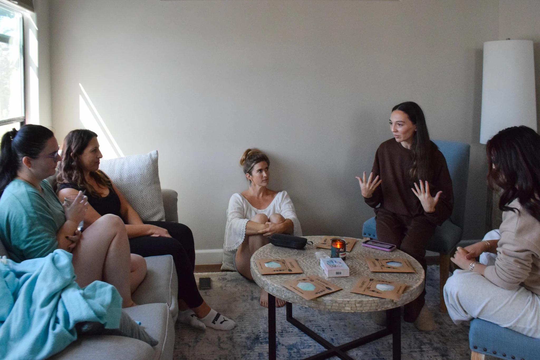Lauren sharing her connection to women's retreats