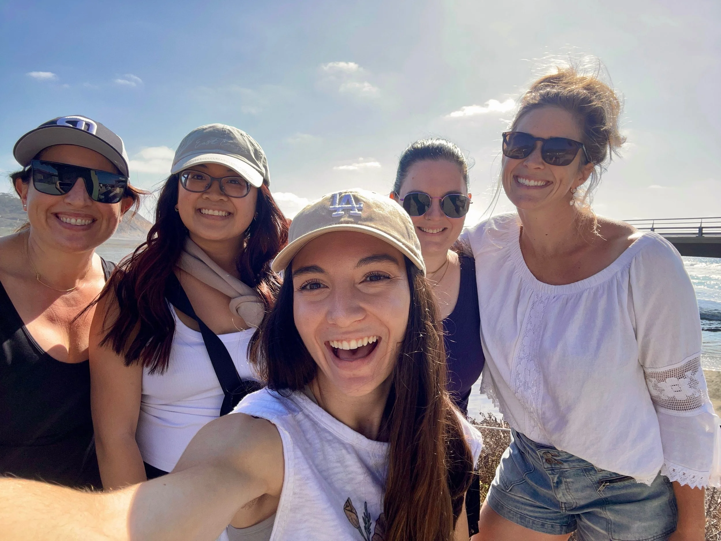 Group walk to the ocean