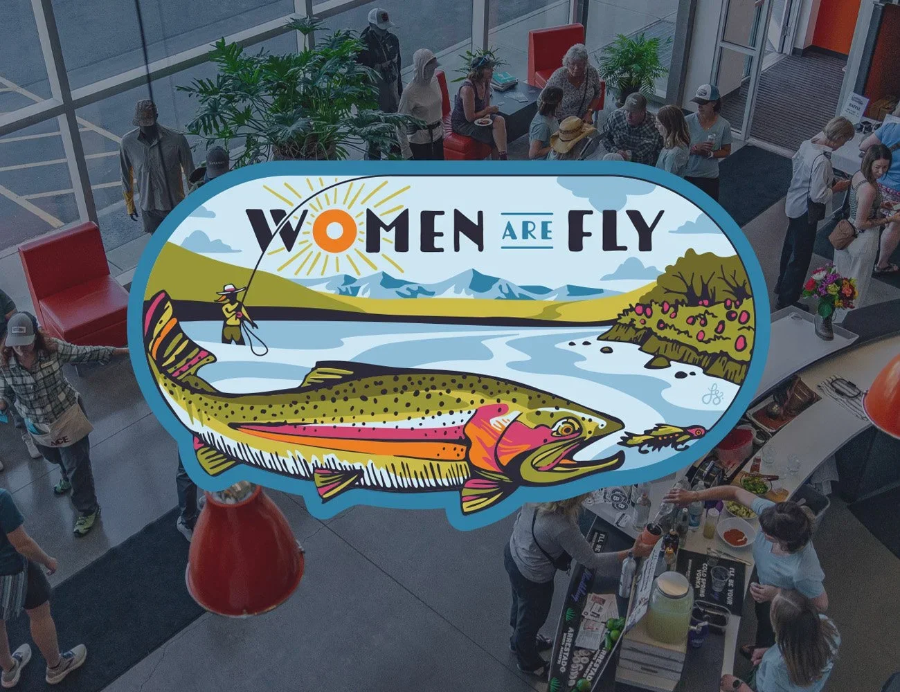 Event branding for female fly fishing event in 2024.
