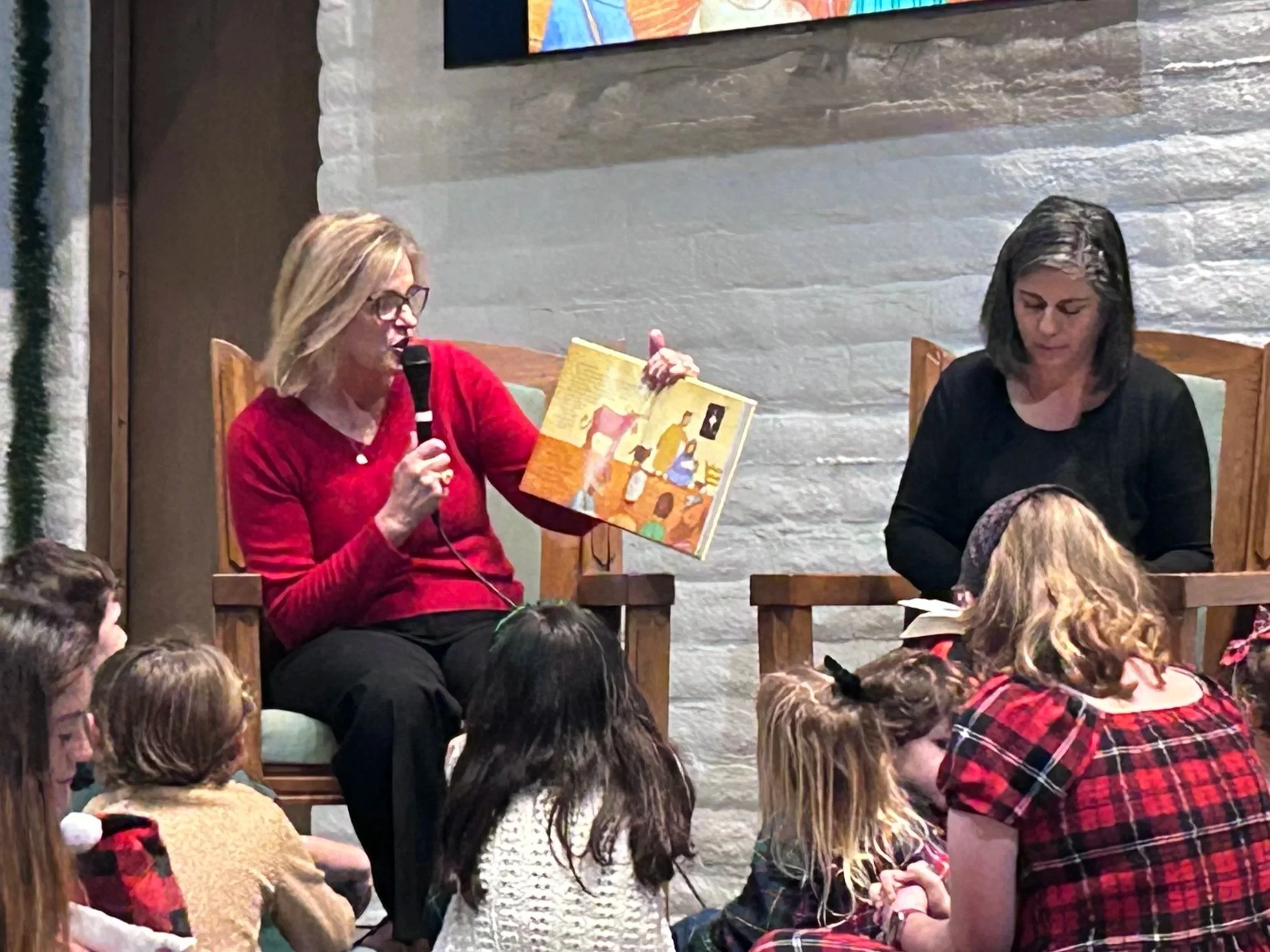 Children's story time a the Christmas Eve service was a special time.