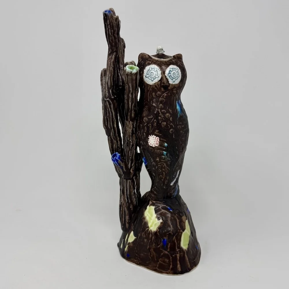 Owl with Branch Oil Lamp