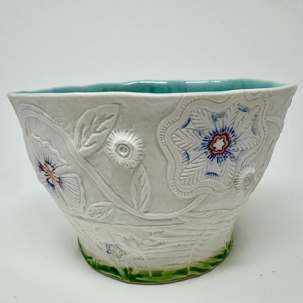 Water-Etched and Carved Bowl