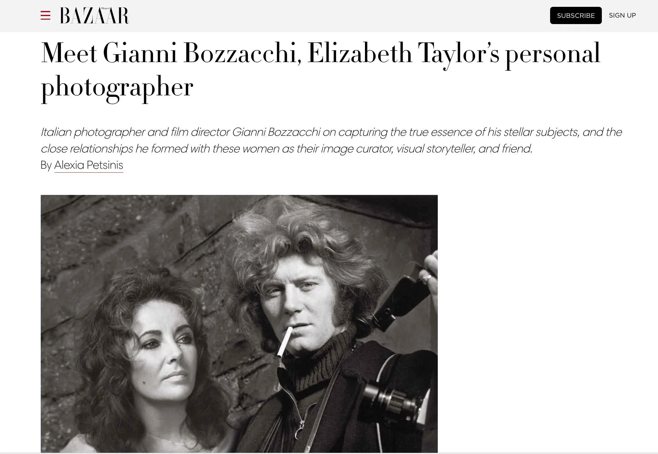 'Meet Gianni Bozzacchi, Elizabeth Taylor’s personal photographer' - HARPER'S BAZAAR AUSTRALIA (2022)