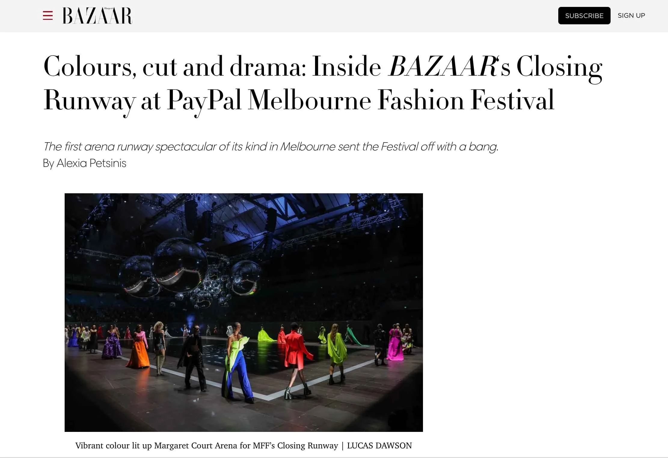 'Colours, cut and drama: Inside BAZAAR‘s Closing Runway at PayPal Melbourne Fashion Festival' - HARPER'S BAZAAR (2022)