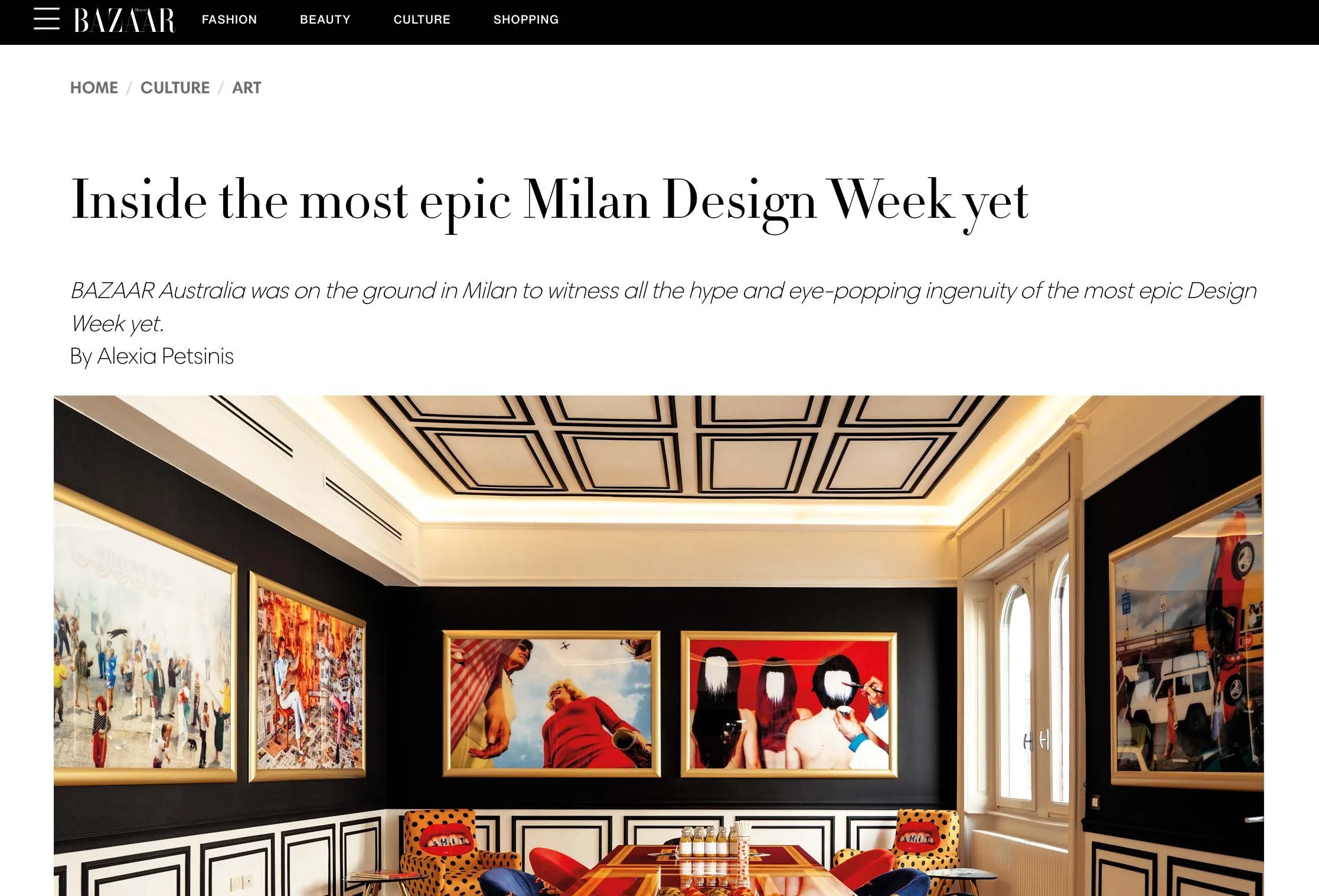 'Inside the most epic Milan Design Week yet'- HARPER'S BAZAAR AUSTRALIA, 2024