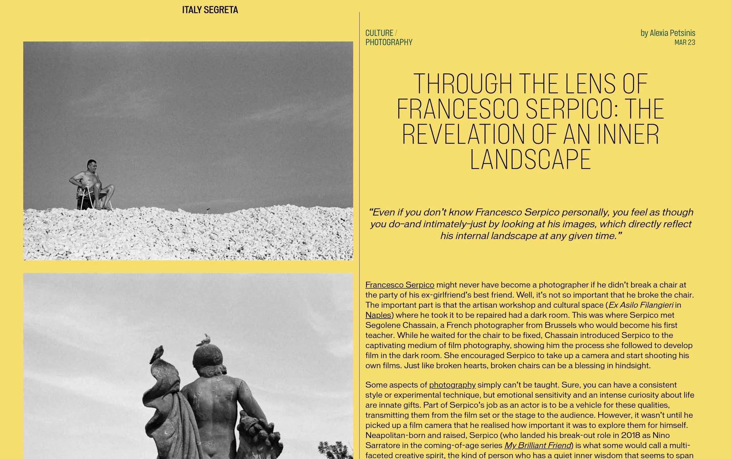 'Through the lens of Francesco Serpico' - ITALY SEGRETA (2023)