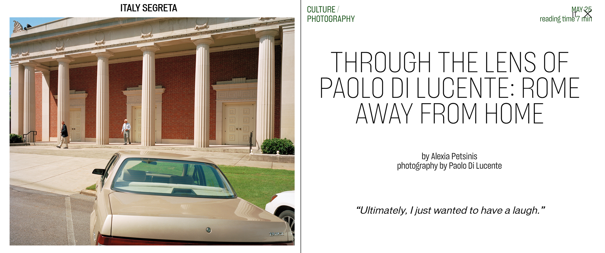 'Through the Lens of Paolo Di Lucente: Rome Away From Home' - ITALY SEGRETA (2025)