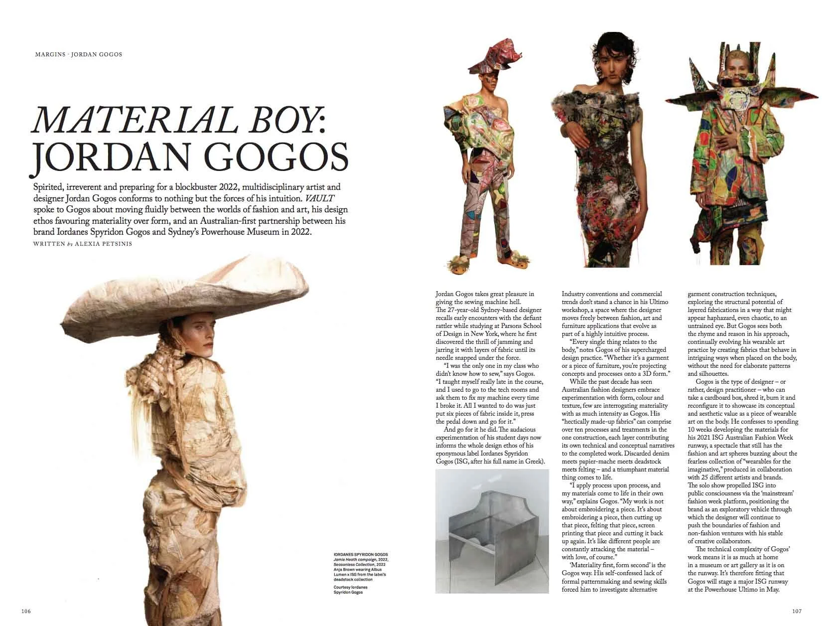 'Material Boy: Jordan Gogos' - VAULT ART MAGAZINE (Issue 37, 2022)