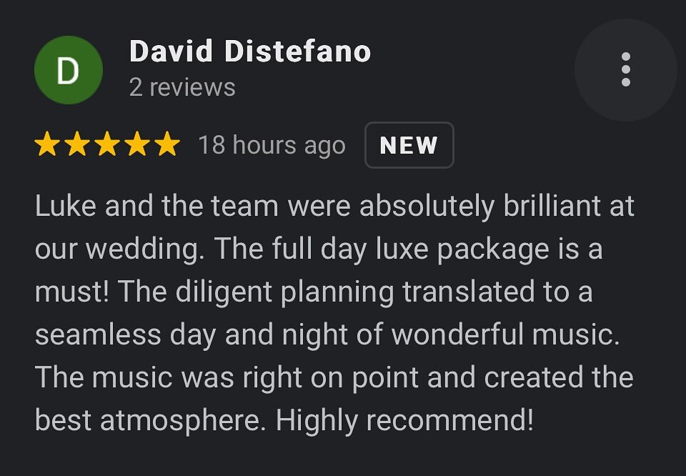 Kind words from David &amp; Sonja from their recent wedding at @beachbyronbay with @partyliaison &amp; @beeenj 

So grateful to be helping beautiful couples like these two create lasting memories with my music 💍💍❤️❤️🎼✨