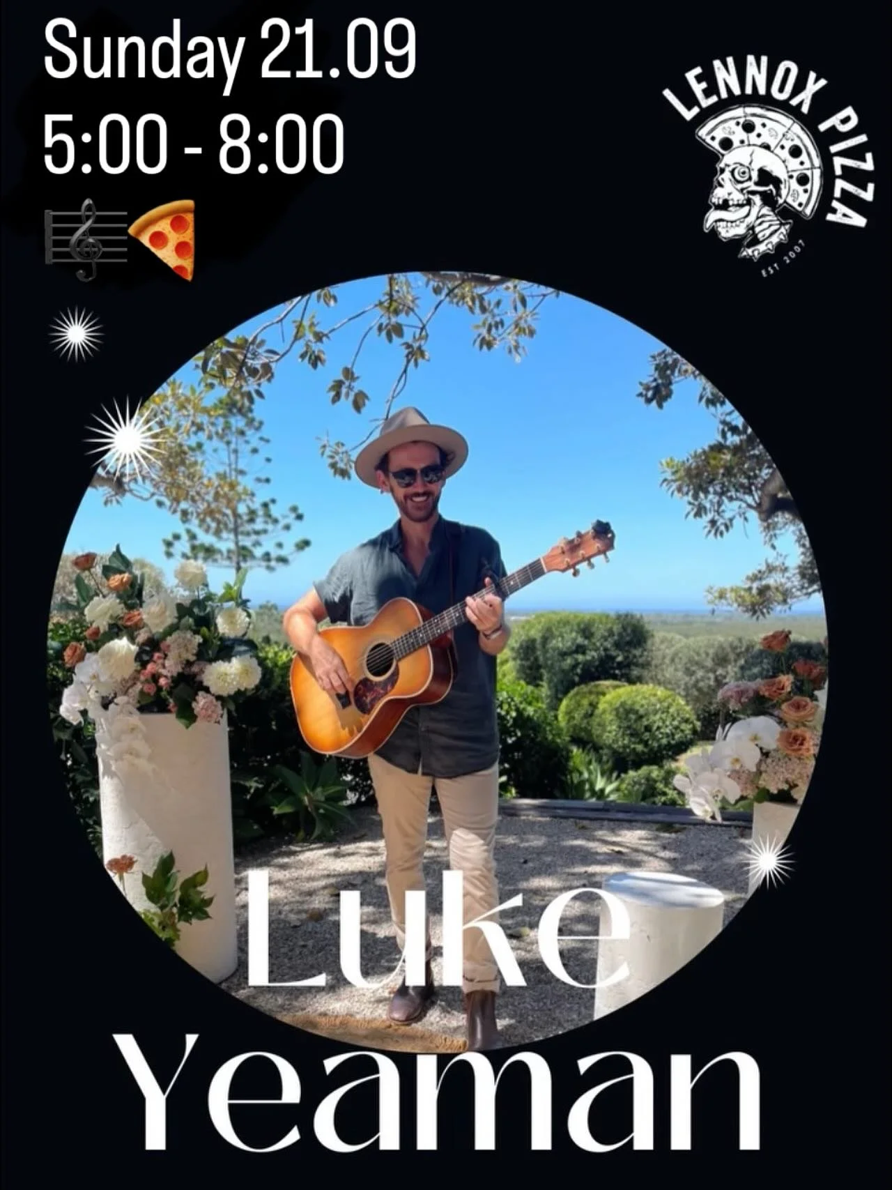Come join me at @lennoxpizzabarandkitchen this Sunday 21.09 for live music from 5:00 - 8:00
Mouth-watering Pizzas π
Stunning Views π
Craft Brews π»
Cruisey Tunes πΌ