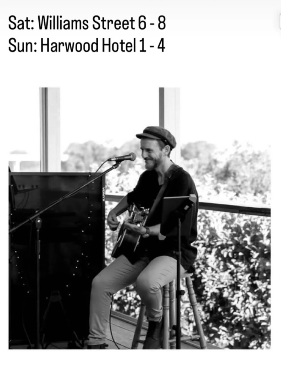 Super excited for these shows this weekend! 

Saturday at 6pm, catch me at the awesome @williamst.lennox 

Sunday at 1pm, I'll be at the @harwoodhotel_! 

Hope you can make it ✨