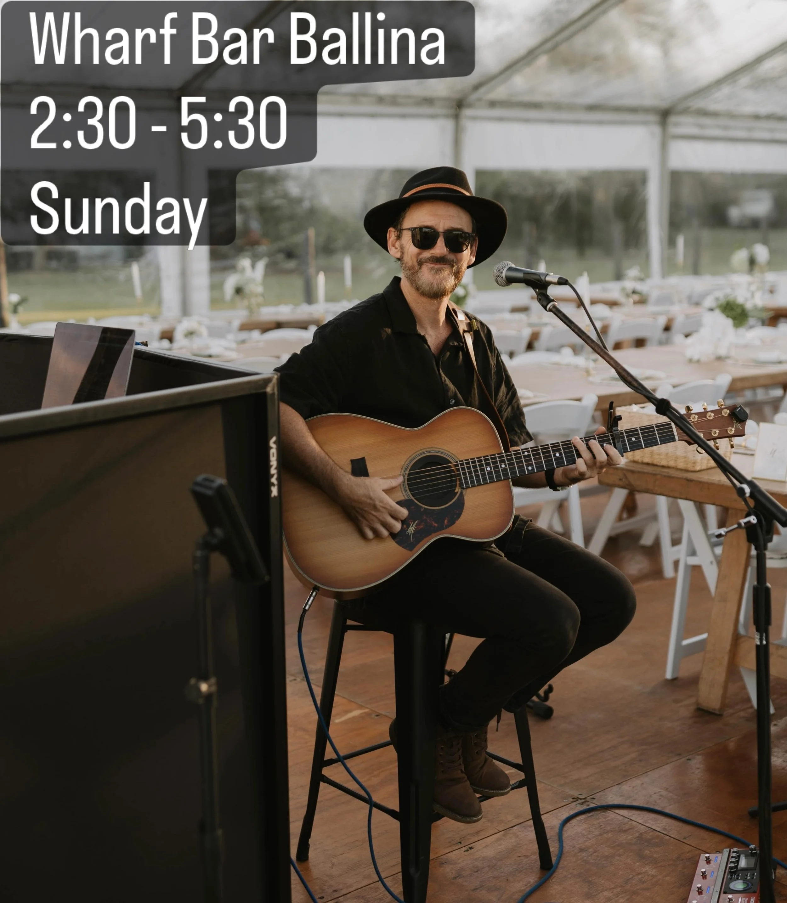 Looking forward to another Sunday session by the water at the @wharfbarballina from 2:30 this Sunday 🎼✨