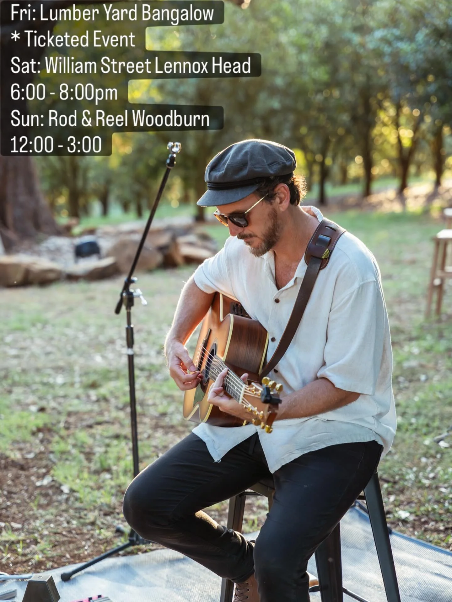 Looking forward to a busy weekend of music 

Friday night at the @lumber_yard_bangalow for a ticketed event to raise funds for the @fletcherstreet_cottage 

Saturday at the @williamst.lennox from 6:00 - 8:00 to celebrate our special town #lennoxhead 