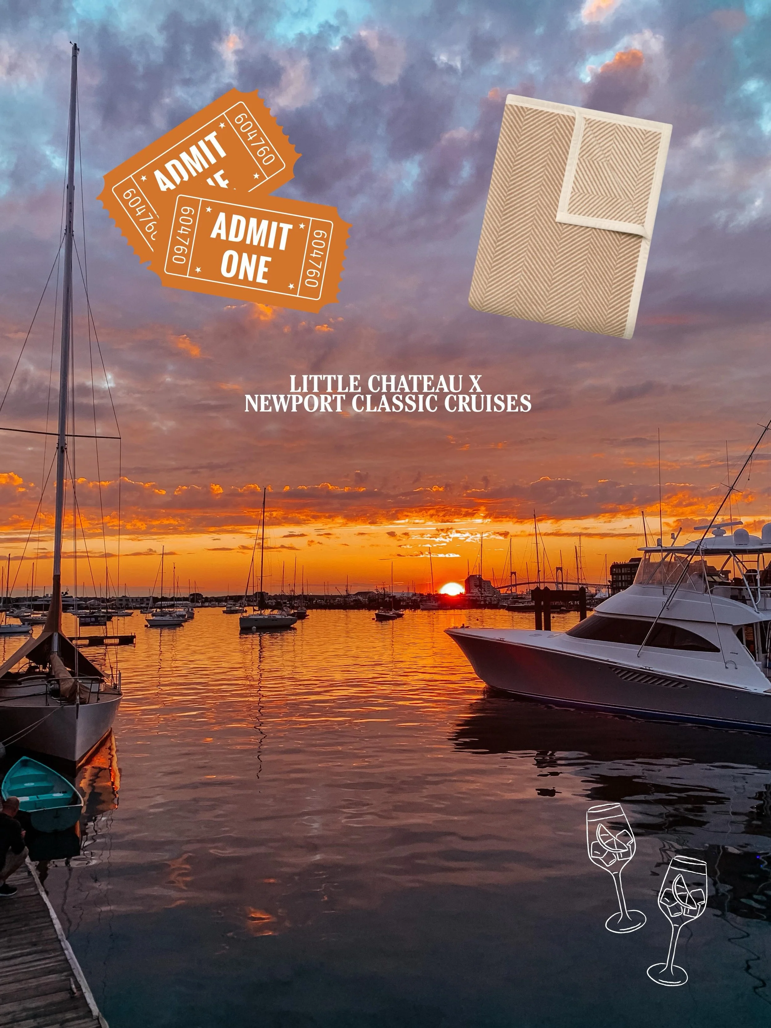 LITTLE CHATEAU x NEWPORT CLASSIC CRUISES MOTHER&rsquo;S DAY GIVEAWAY 🌊⛵️ &mdash; Enter to win a gift card for 2 tickets to @newportclassiccruises (for a Mon - Thurs cruise), 2 drinks on board the boat and a Harborview Herringbone Chappywrap Blanket 
