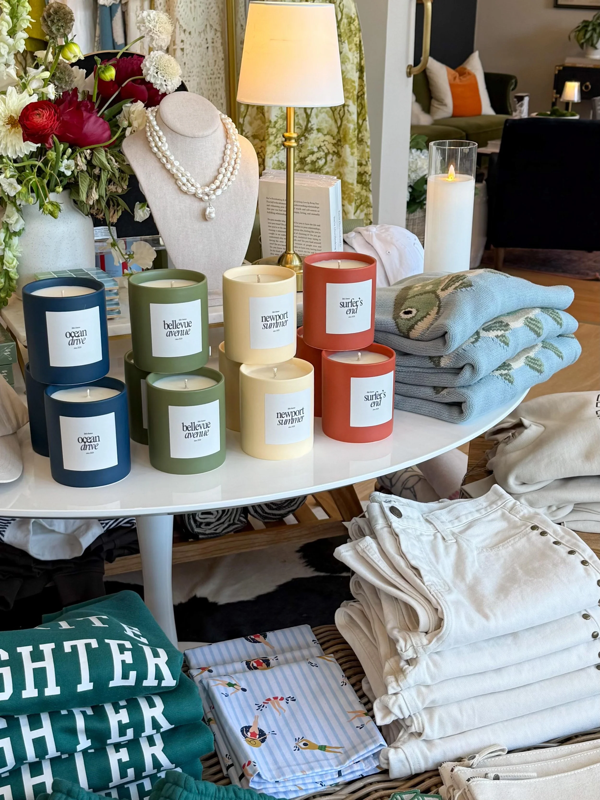 our Newport Candle Collection has arrived in store + online! Scents selected by us + packaging designed by us ✨🕯️ fragrances are dupes of some cult classics, descriptions in product bios. Shop now &mdash;