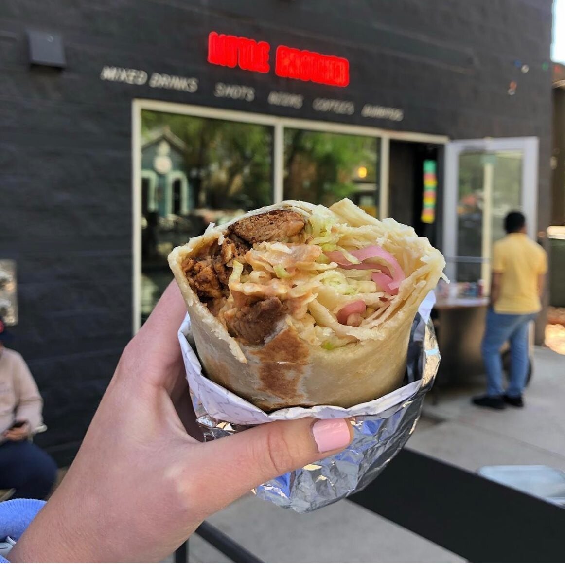 Mid burrito takedown POV by @sweetscotts hear to remind you that the rito is the perfect walkin around food like look at how manageable this thing is like you should just keep one on your person at all times.