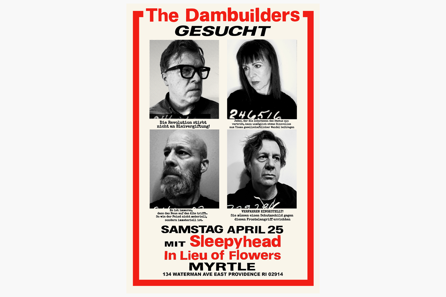 The Dambuilders!!! with Sleepyhead and In Lieu of Flowers