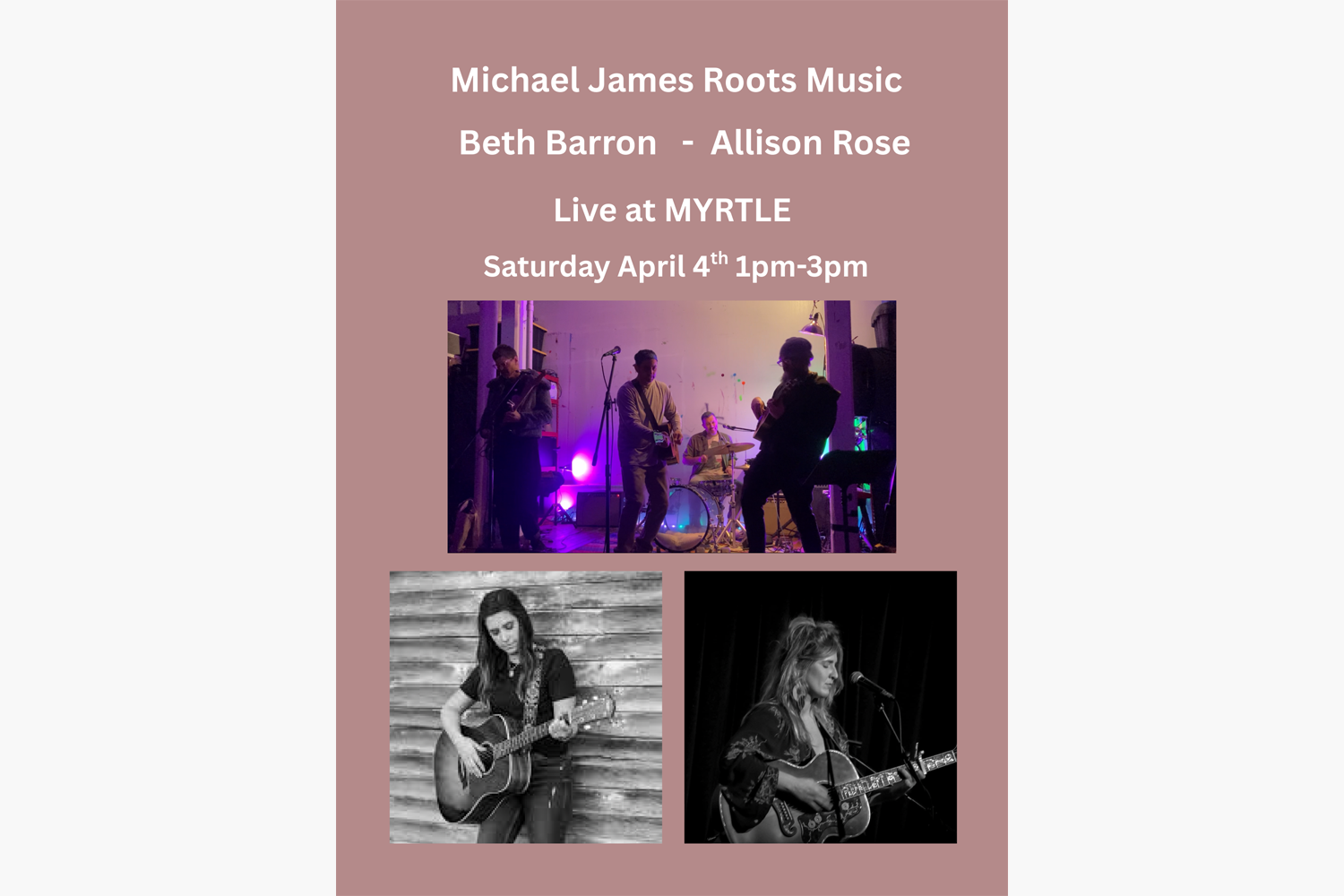 Michael James Roots Music / Beth Barron / Allison Rose