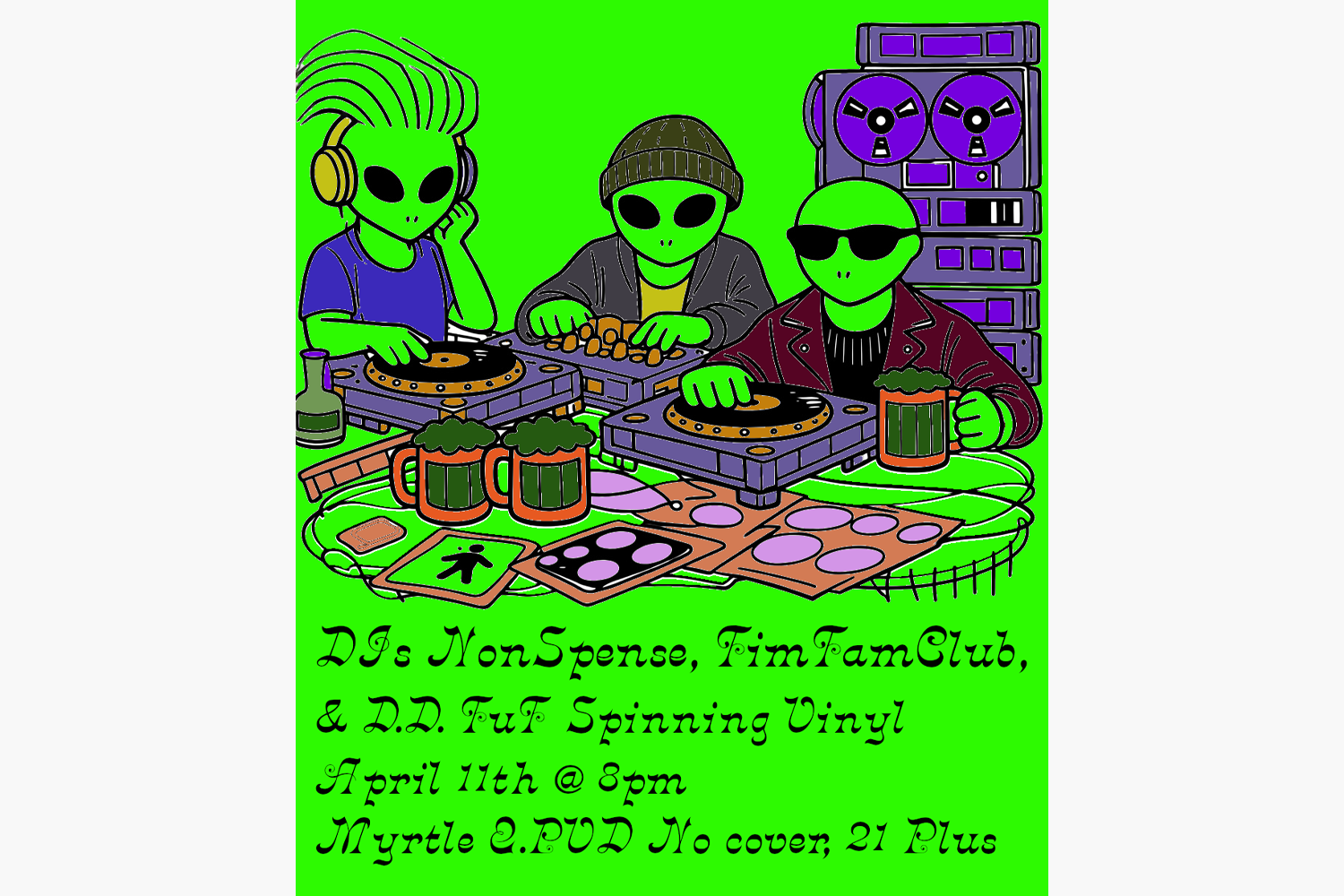 DJ's NONSPENSE, TIMTAMCLUB & DD TUT spinning Vinyl!