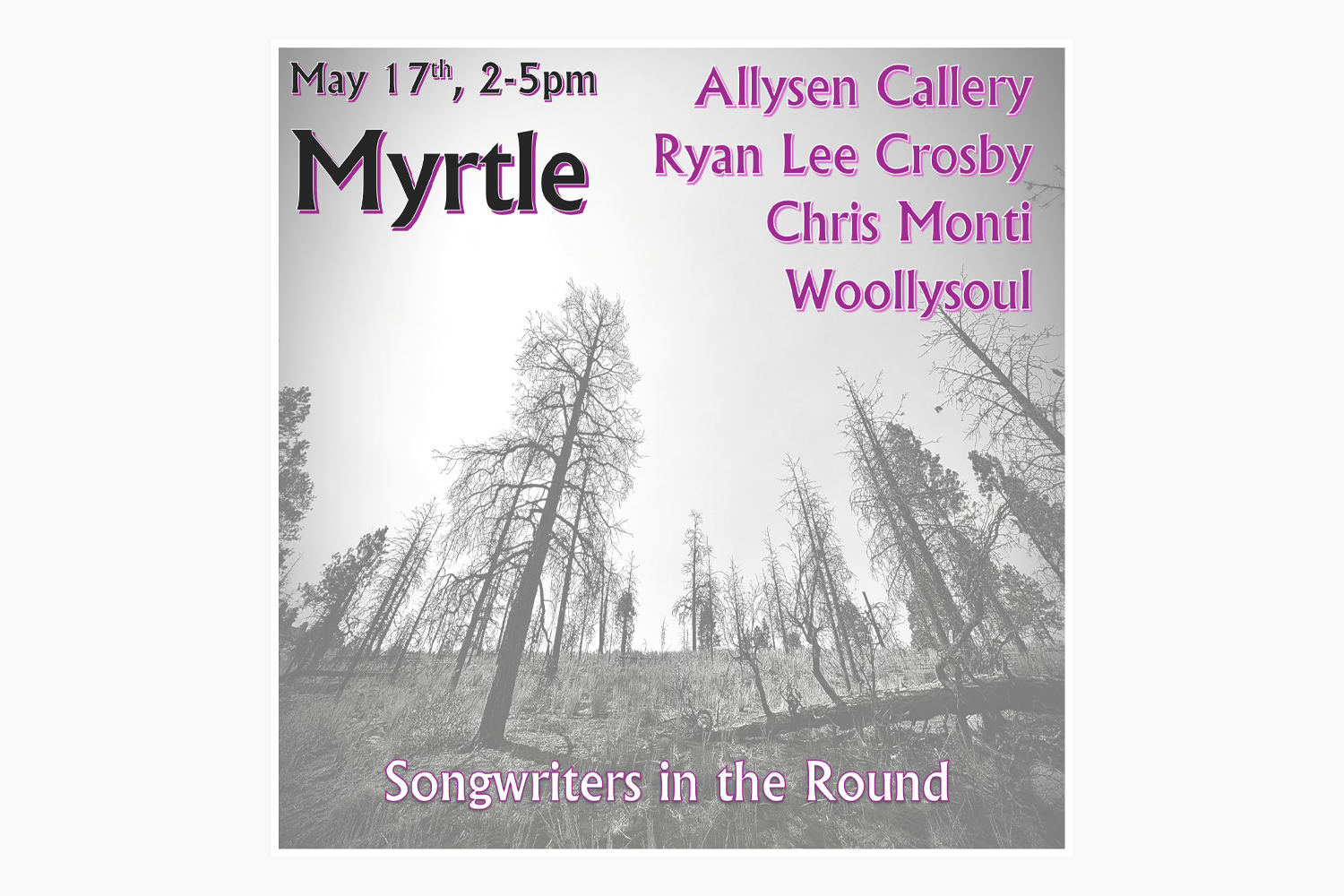 Songwriters Round with Allysen Callery / Woollysoul / Ryan Lee Crosby / Chris Monti
