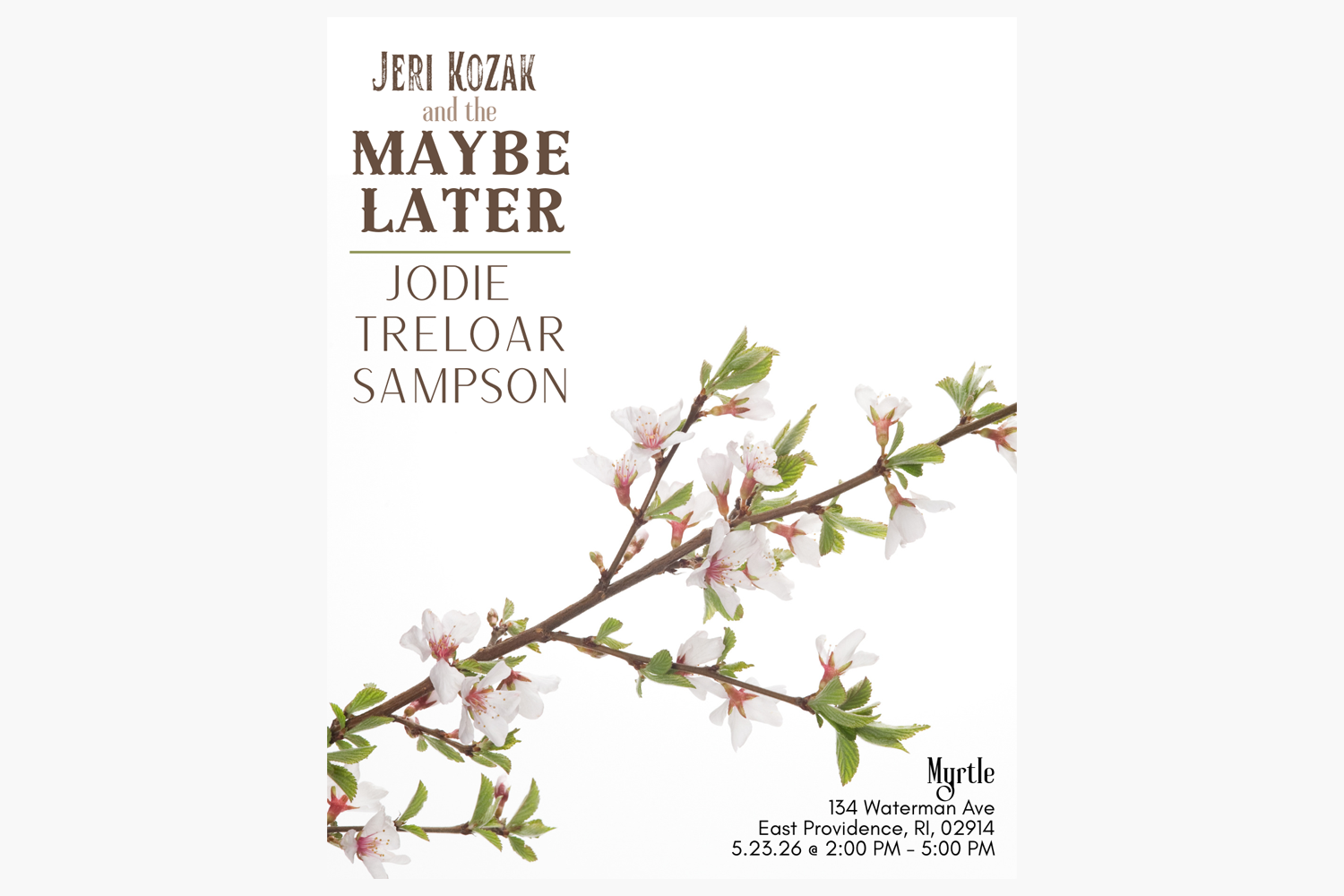 Jeri Kozak &amp; The Maybe Later / Jodie Treloar Sampson
