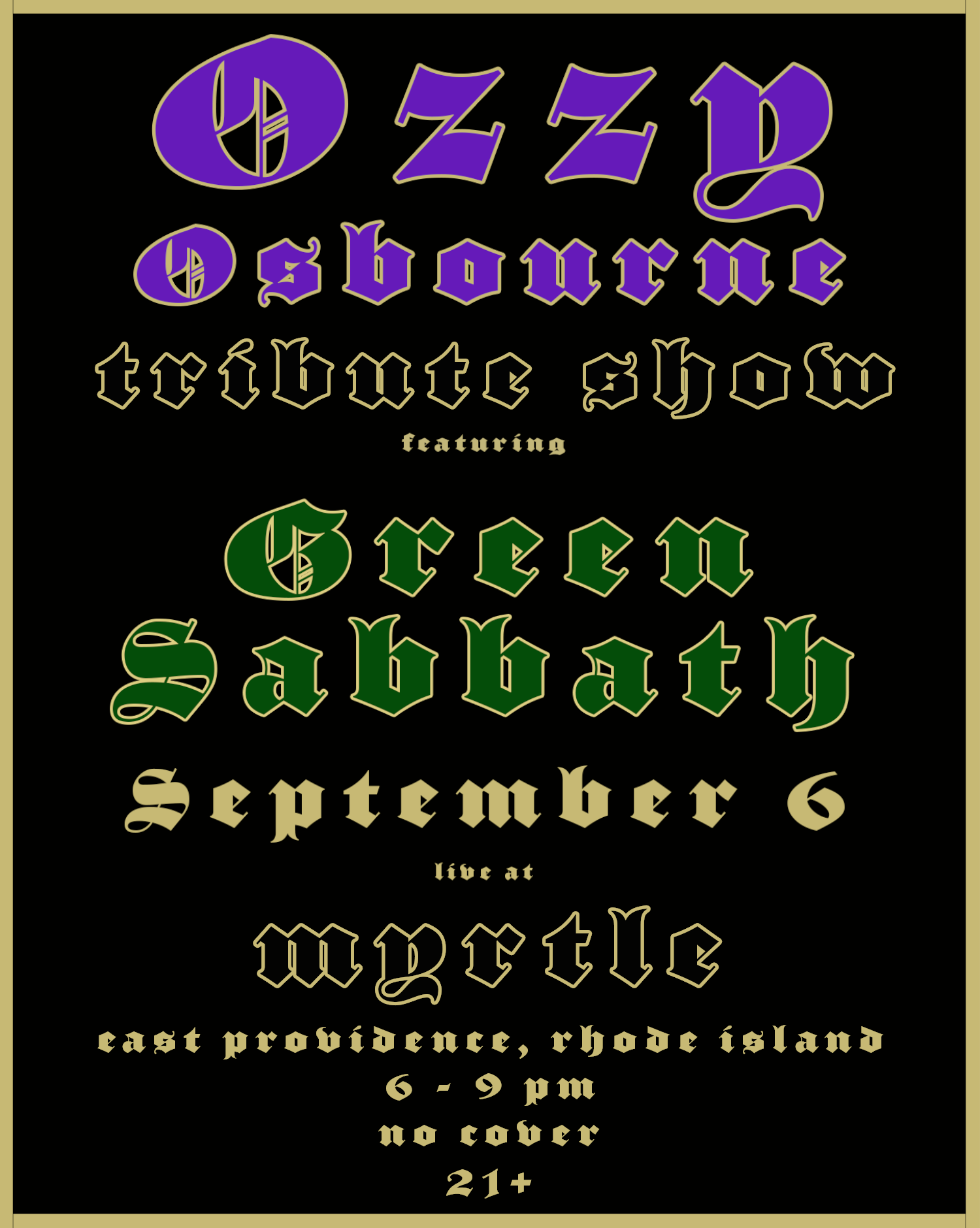 Ozzy Osbourne Tribute show featuring Green Sabbath 