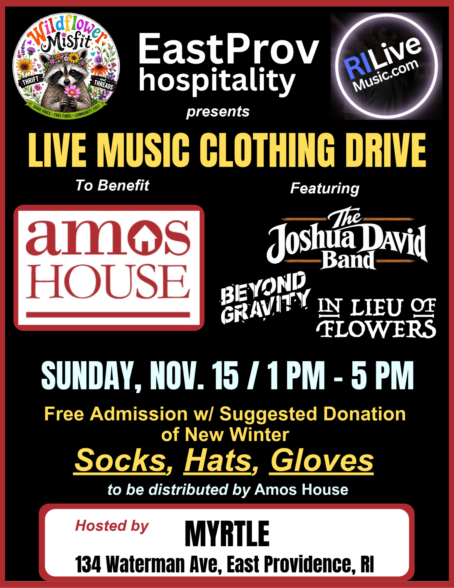 East Providence Hospitality presents LIVE MUSIC CLOTHING DRIVE