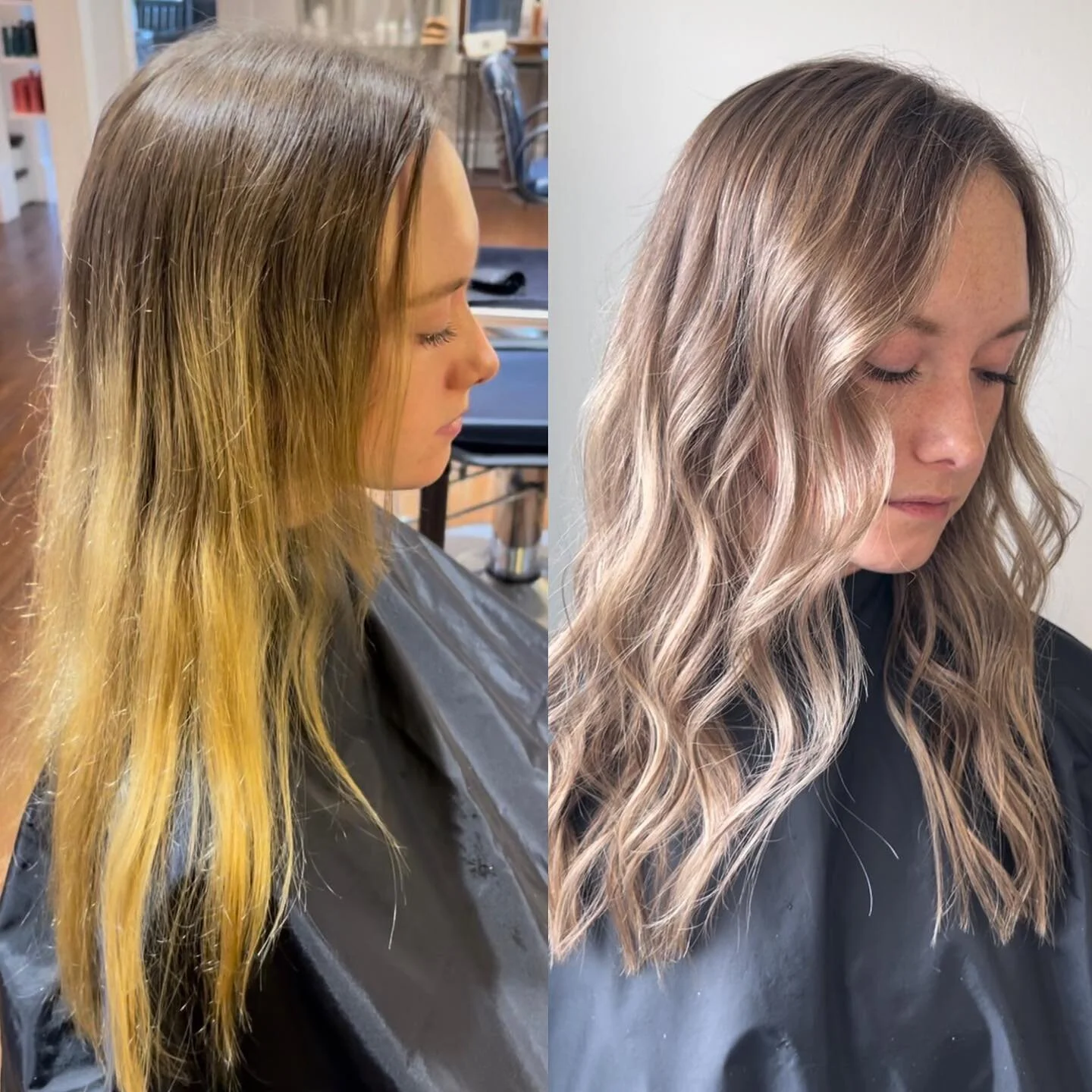 Reverse Balayage 🖌️ = 1/4 Foil + Lowlights + Shadow Root + Gloss 

&bull;
&bull;
&bull; 

@sydney.stiles @czarsalon @aveda @avedaartists @thenetworkmastermind @modernsalon @behindthechair_com 

#chicagohairstylist #avedaartist #veganhaircare #veganh