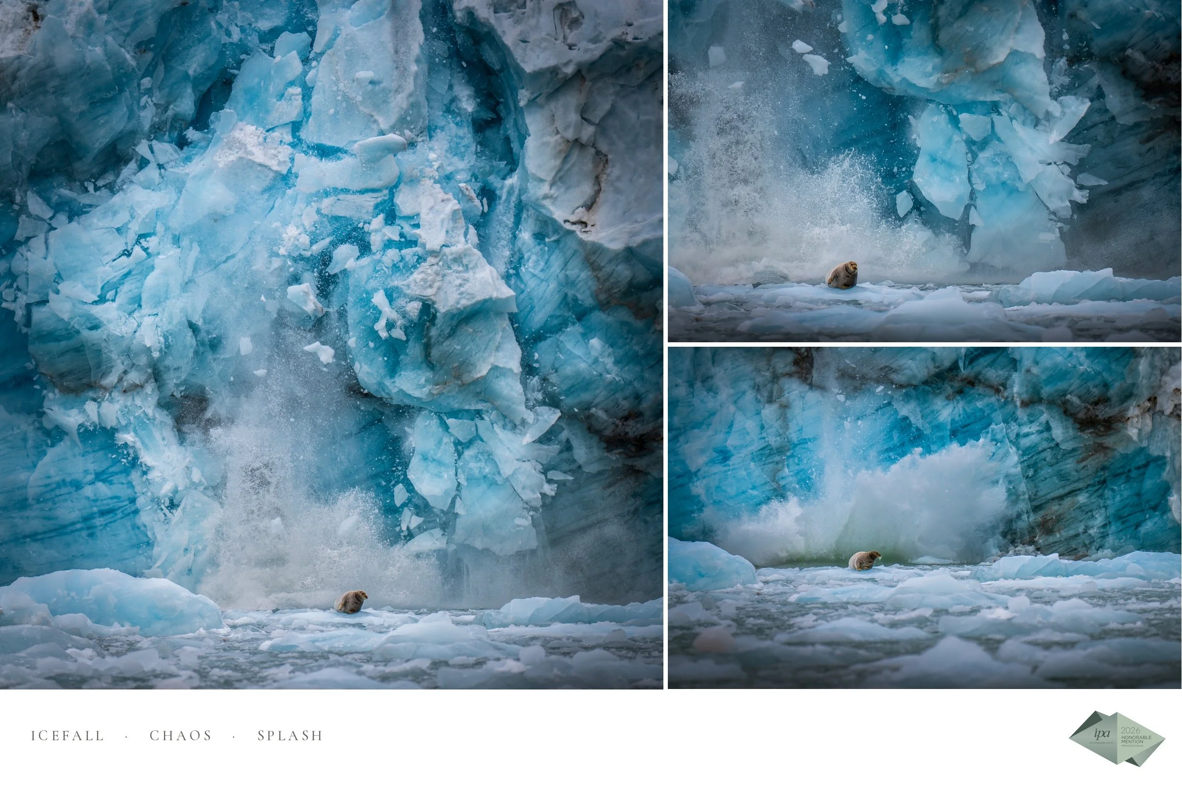 Icefall, Chaos, Splash — Calm within Chaos, Honorable Mention, International Photography Awards 2026