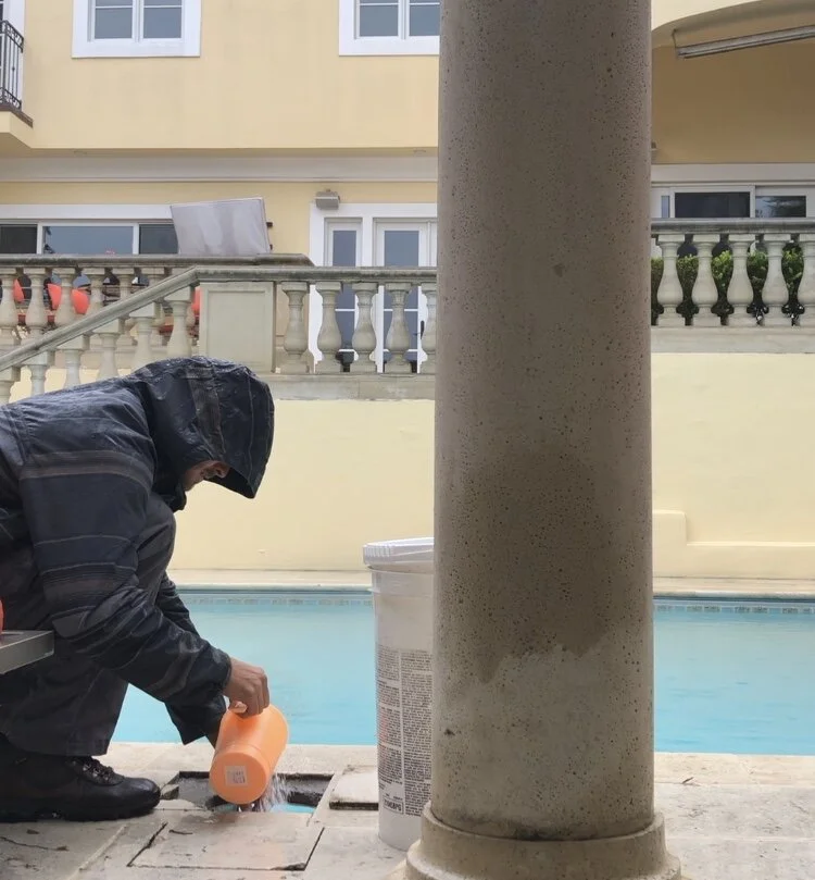 Making sure the clients pools are perfect even in the rain