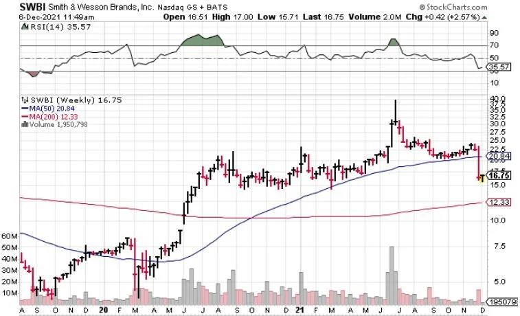 Adding to Smith &amp; Wesson on earnings selloff
