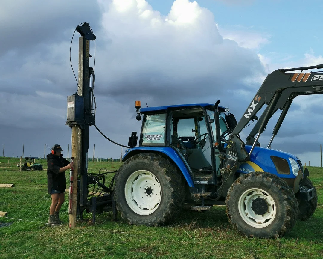 tractor with revolution post driver