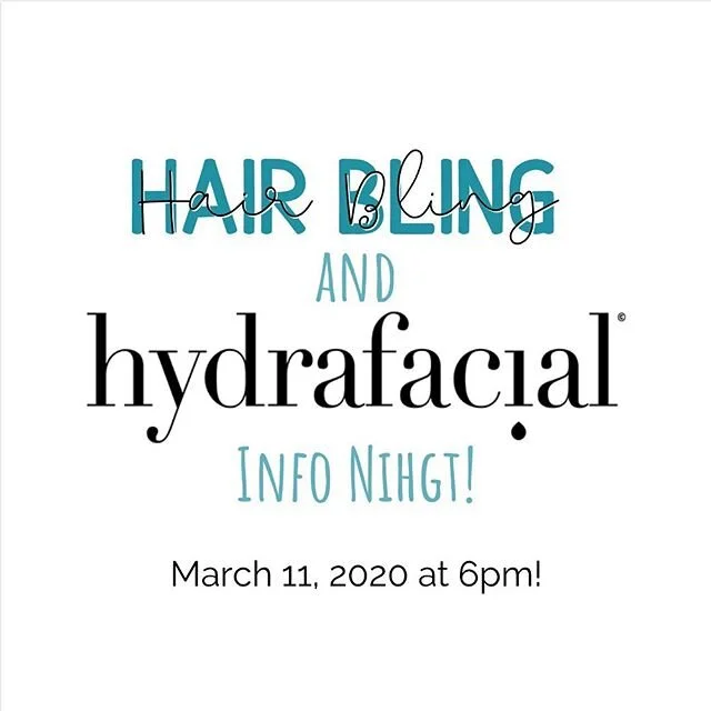 #BurbBabes 
We have moved our Hair Bling Night with @nikitas_styles to a new date 
AND
We will have a @hydrafacial info session at the same time! 
Get blinged out and learn about what a HydraFacial is and what the benefits of this &lsquo;don&rsquo;t 
