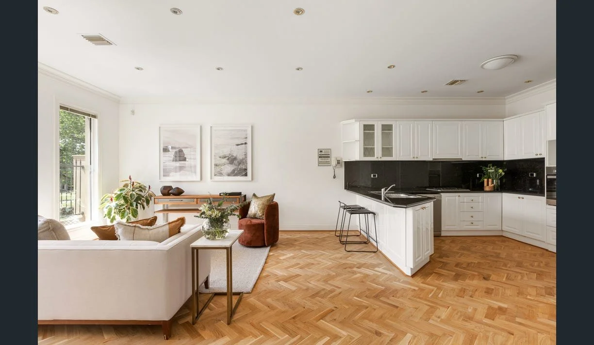 Ex display - White Marble side table with soft brass metal frame