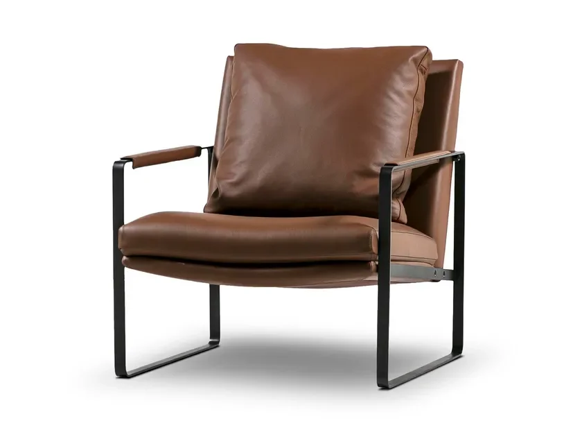 Ex- Display Tan leather occassional chair