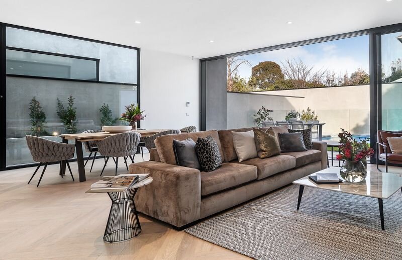 Ex display Mink velvet suede 4-5 Seater sofa