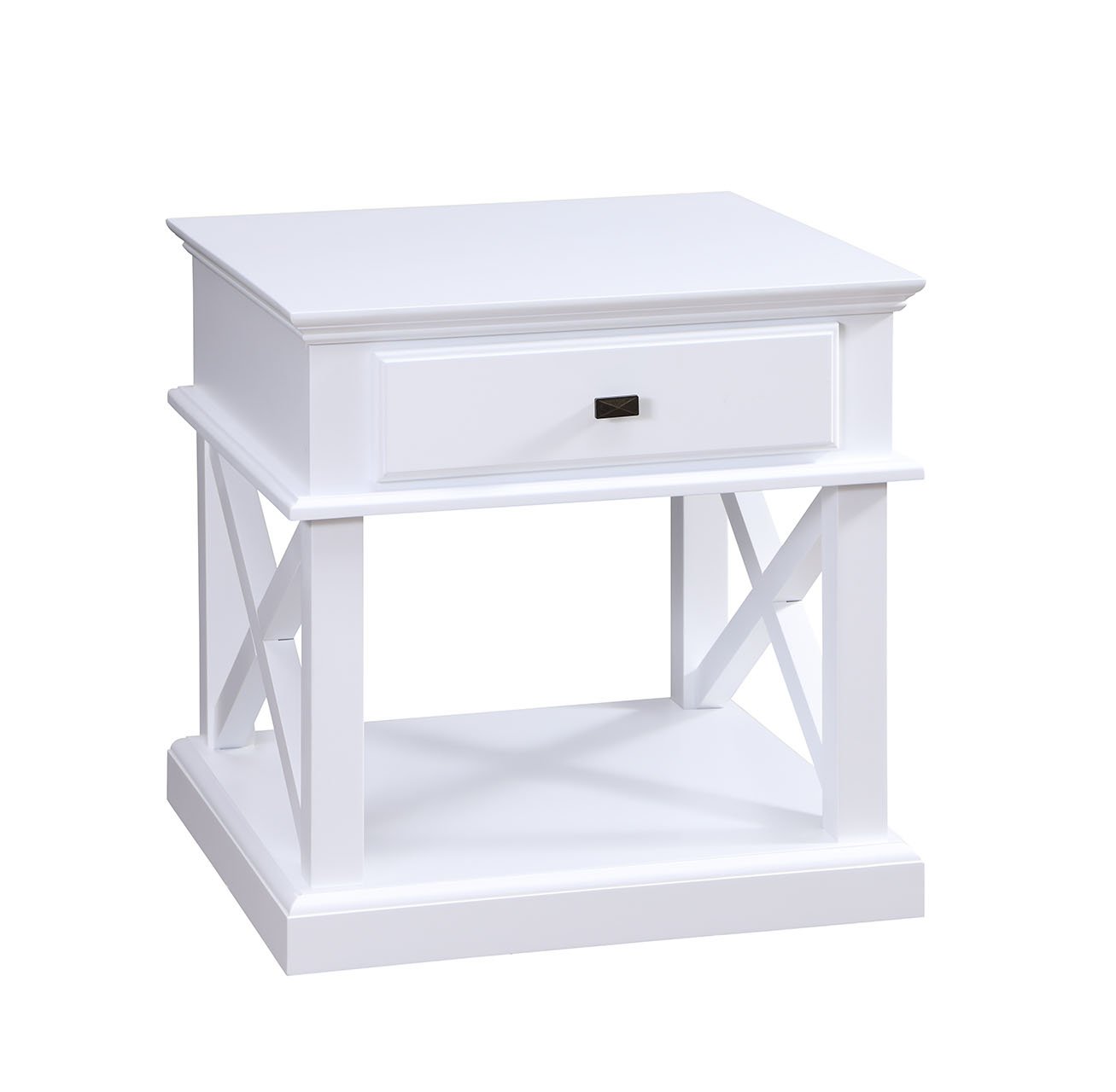 Ex display - Hamptons Large white bedside table