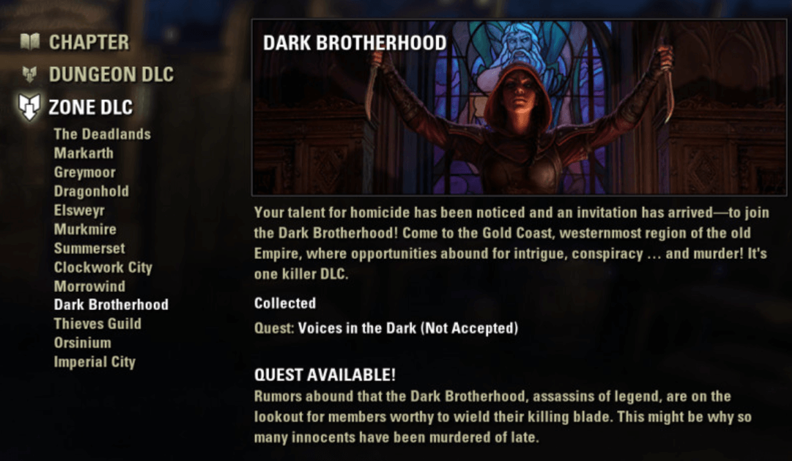 How To Level Up The Dark Brotherhood Guild in ESO