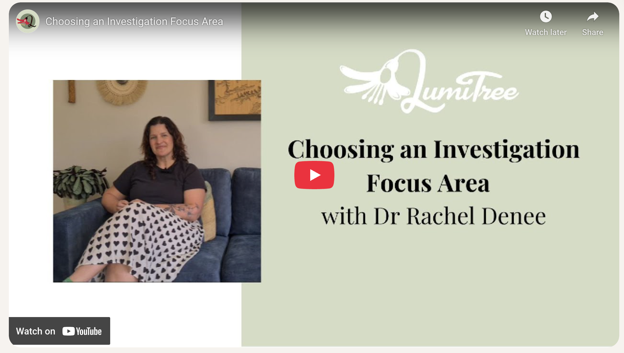 Choosing an Investigation Focus Area