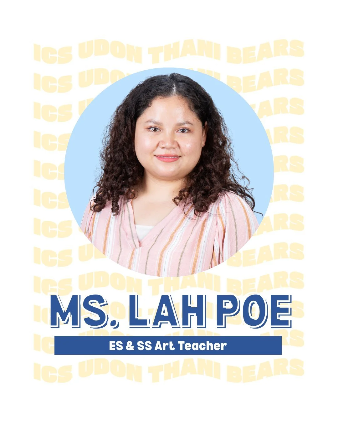 Up next in our #FacesofICSUD series &mdash; Ms. Lah Poe! 🎨

This is Ms. Lah Poe&rsquo;s 4th year at ICSUD, where she teaches both elementary and secondary art. Her creativity and passion for helping students express themselves shine in every class! 